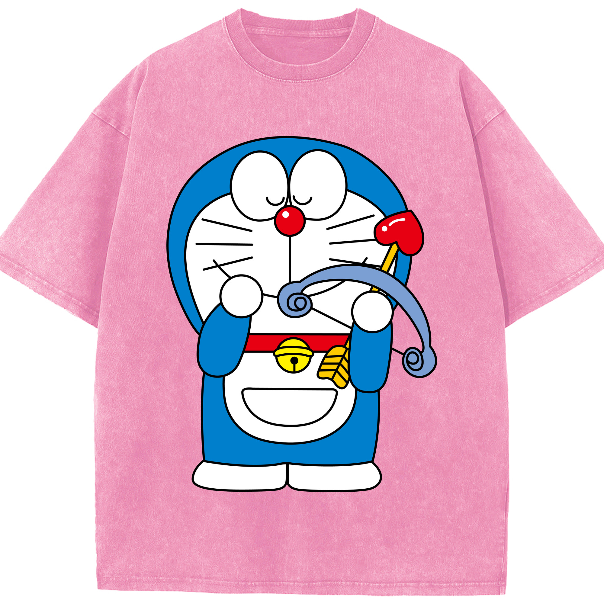 （画像用） ドラえもん Doraemon 綿100% ヴィンテージ風 半袖Tシャツ（フロントプリント）